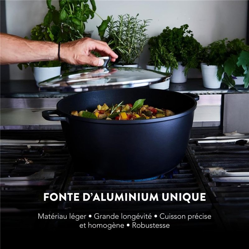 Image secondaire de Baumalu 384131 Plancha Fonte d'Aluminium 48.5 x 28.5 x 3.7 cm, Noir