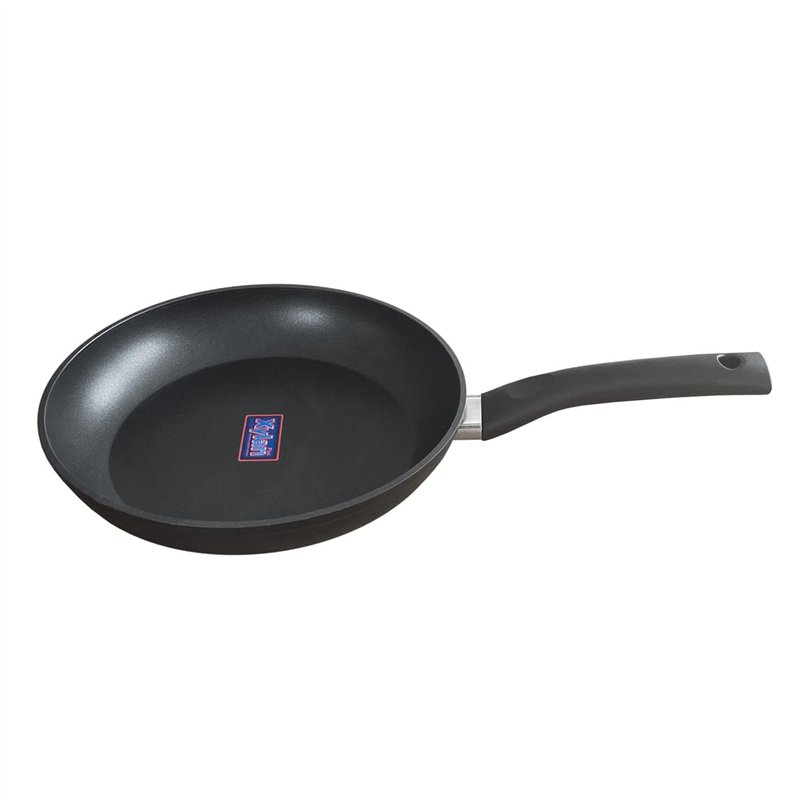 Image secondaire de Baumalu, Poêle à frire 28 cm EASY en aluminium forgé, revêtement anti-adhérent, extérieur noir, manche bakélite avec cache inox,