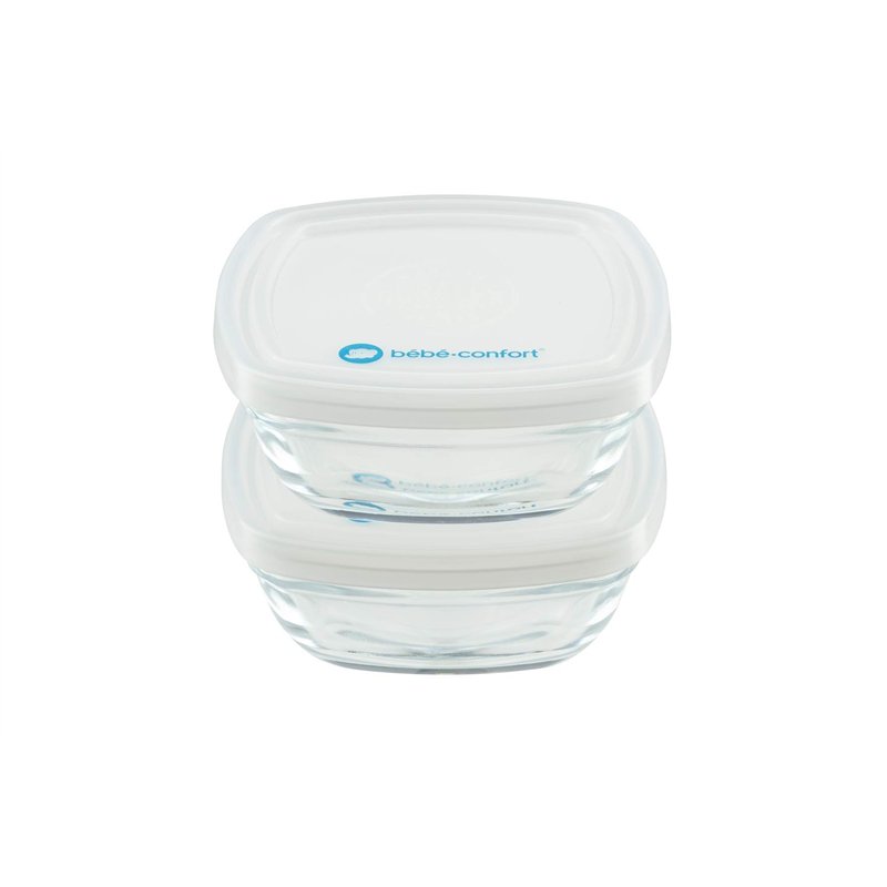 Bebeconfort Lot de 2 boites de conservation en verre Duralex, Made in France, 100% recyclable, sans BPA