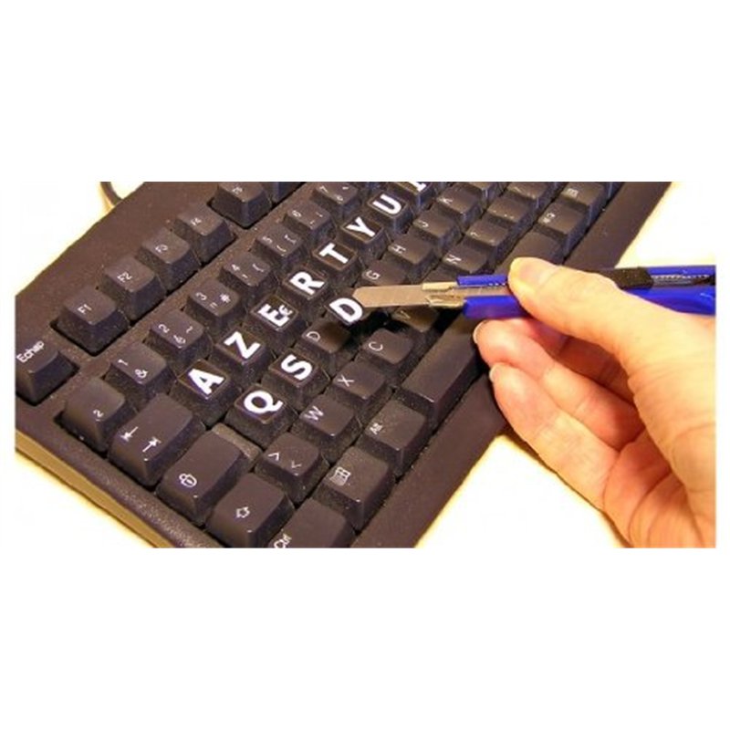 Image secondaire de LA CAVERNE D'EABANI - Autocollants Lisibilité Clavier PC Grosses Touches Noir en PVC Compatible Clavier d'ordinateur Portable