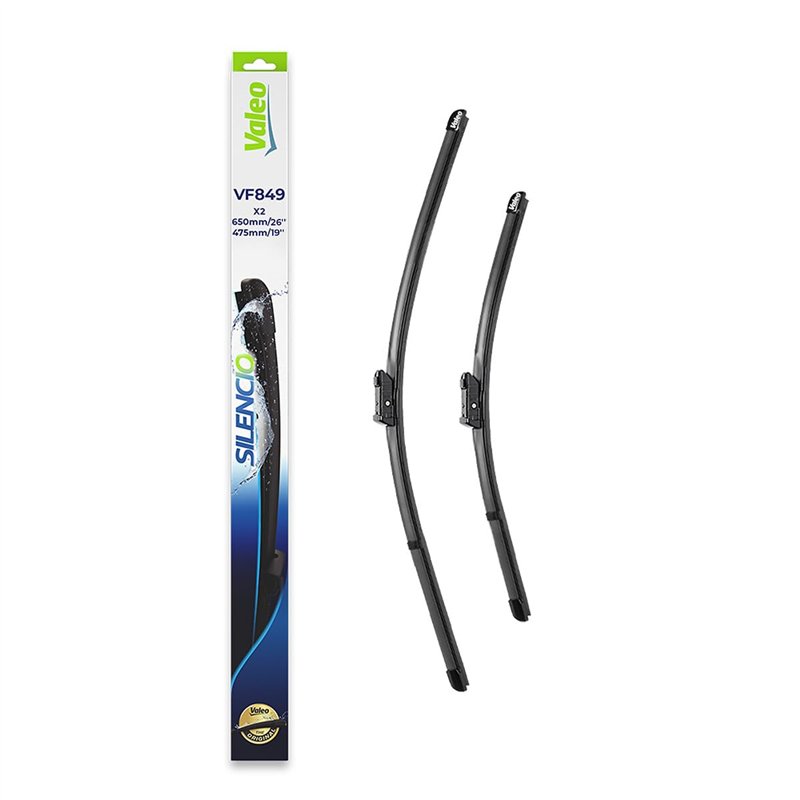 VALEO Silencio Essuie-glace - VF849 - Kit de Balais d'Essuie-glace Plat d'Origine de Haute performance, Visibilité Supérieure su