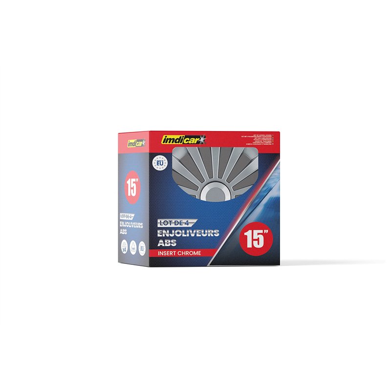 Image secondaire de IMDICAR 4 ENJOLIVEURS Meridian Argent avec Insert Chrome 15