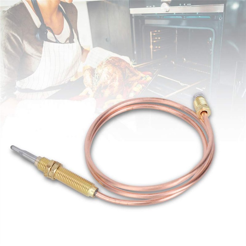Image secondaire de Thermocouple à gaz universel M8 filetage chauffage brûleur à gaz sonde thermocouple 600mm pièces de rechange de chauffage extéri