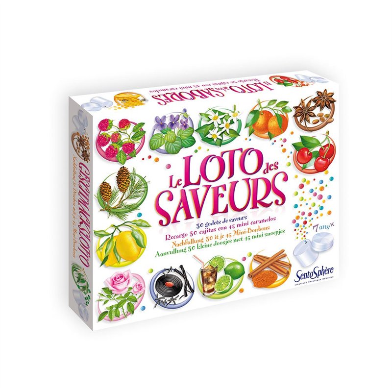 SentoSphère - RECHARGE - LE LOTO DES SAVEURS - Jeu Sensoriel - A partir de 7 ans - Fabriqué en France, Bianco