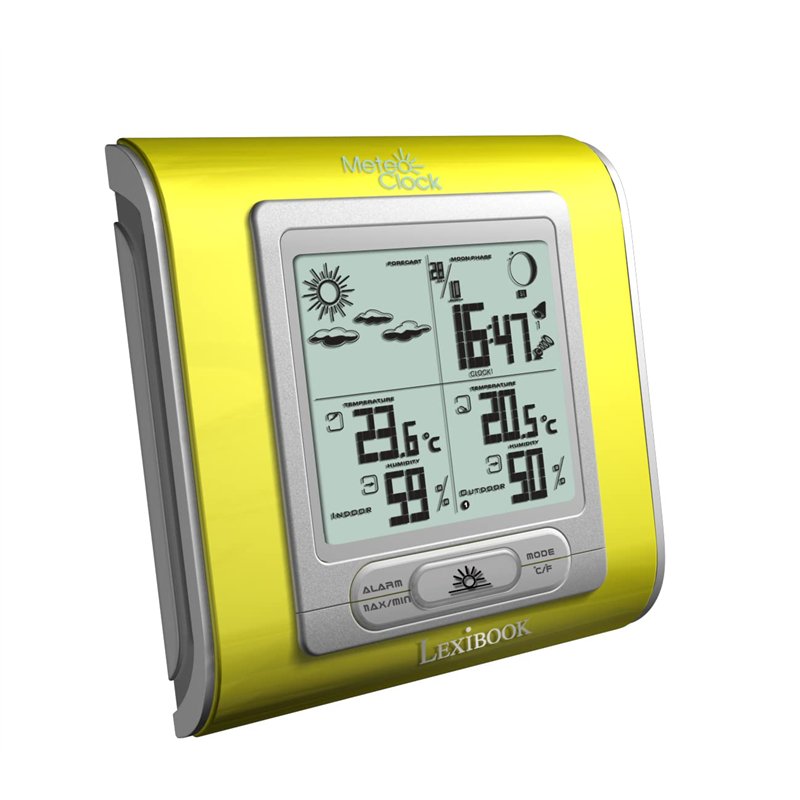 Image secondaire de Lexibook Station Météo Meteoclock Silver, Capteur exterieur Waterproof, Phase lunaire, Alarme et fonction Snooze, à piles, argen