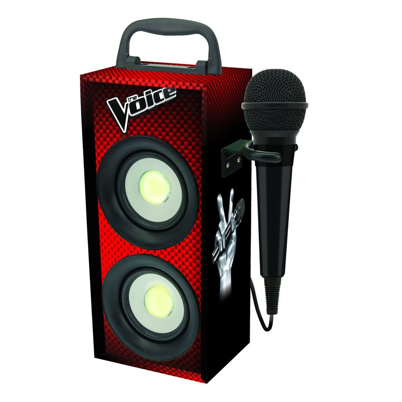 Lexibook The Voice La Plus Belle Voix Karaoke Portable avec Micro, 4W RMS, lumineux avec LED, prise jack, batterie rechargeable,