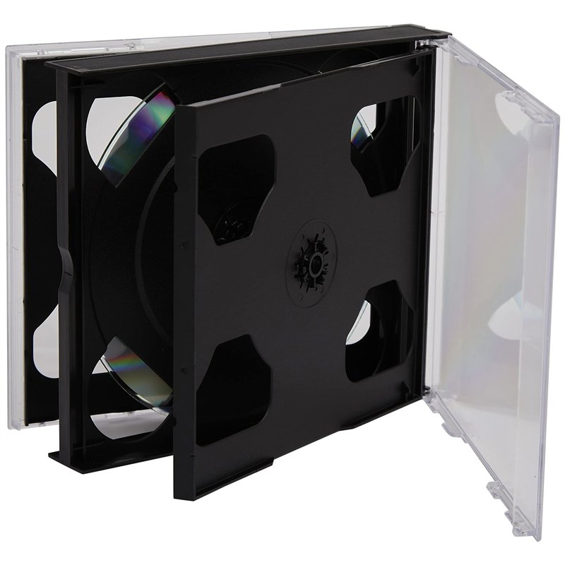 Dragon Trading Lot de 10 boîtes de rangement pour 6 disques CD/DVD/Blu-Ray 25 mm d'épaisseur Pour 6 disques avec espace pour ins