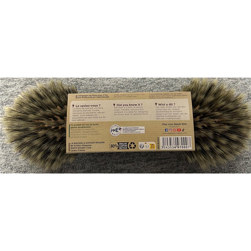 Image secondaire de ÉLÉPHANT Maison - Balai Demi-tête Soie Origine - Fibres Naturelles Souples et Nerveuses - Monture en Hêtre Solide et Esthétique