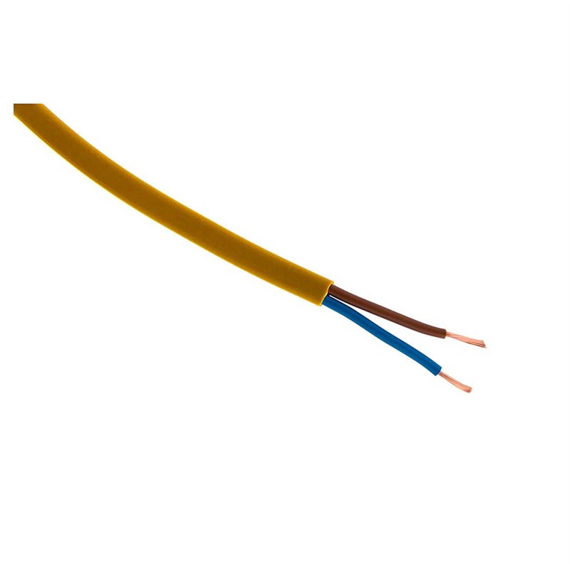 Câble d'alimentation électrique H03VVH2-F 2x 0,75mm² - Or - 5m - Zenitech
