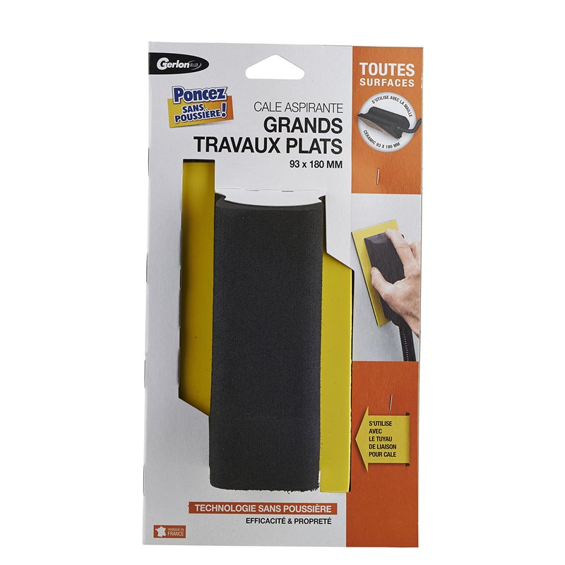 Cale abrasive Gerlon aspirante pour Grand travaux Plat