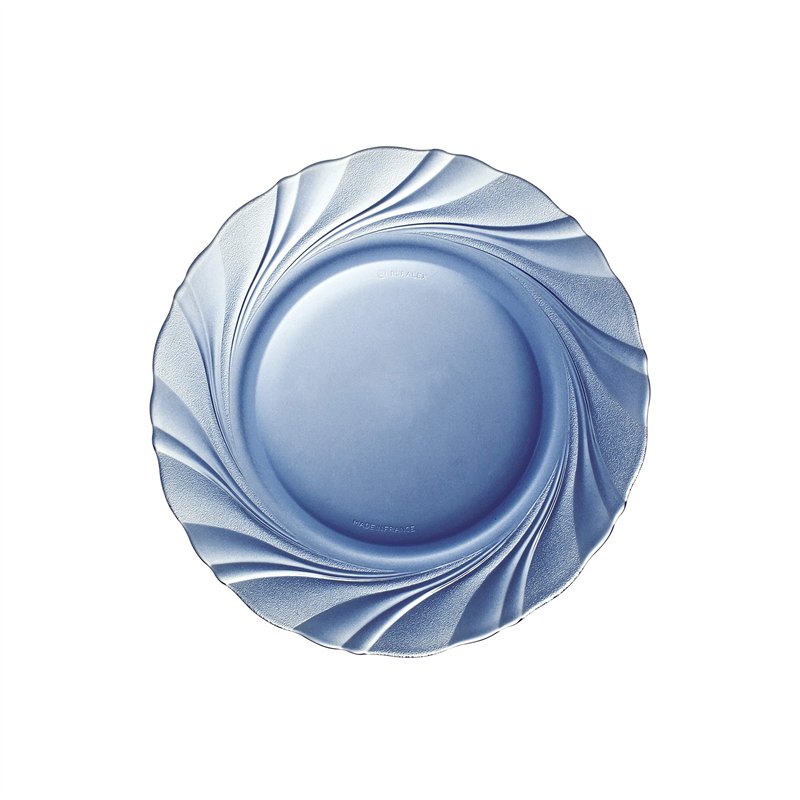 Duralex Beau Rivage 3003BF06A1111 Lot de 6 assiettes à dessert plates en verre Bleu 19,5 cm
