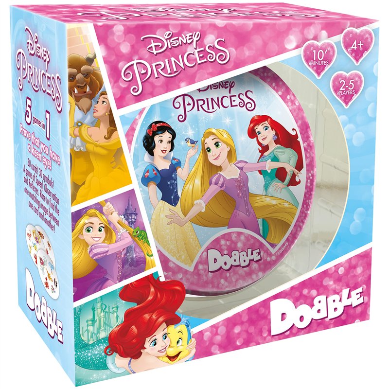 Asmodee , Dobble Disney Princess , Card Game , Ages 6+ , 2-8 Players , 15 Minutes Playing Time