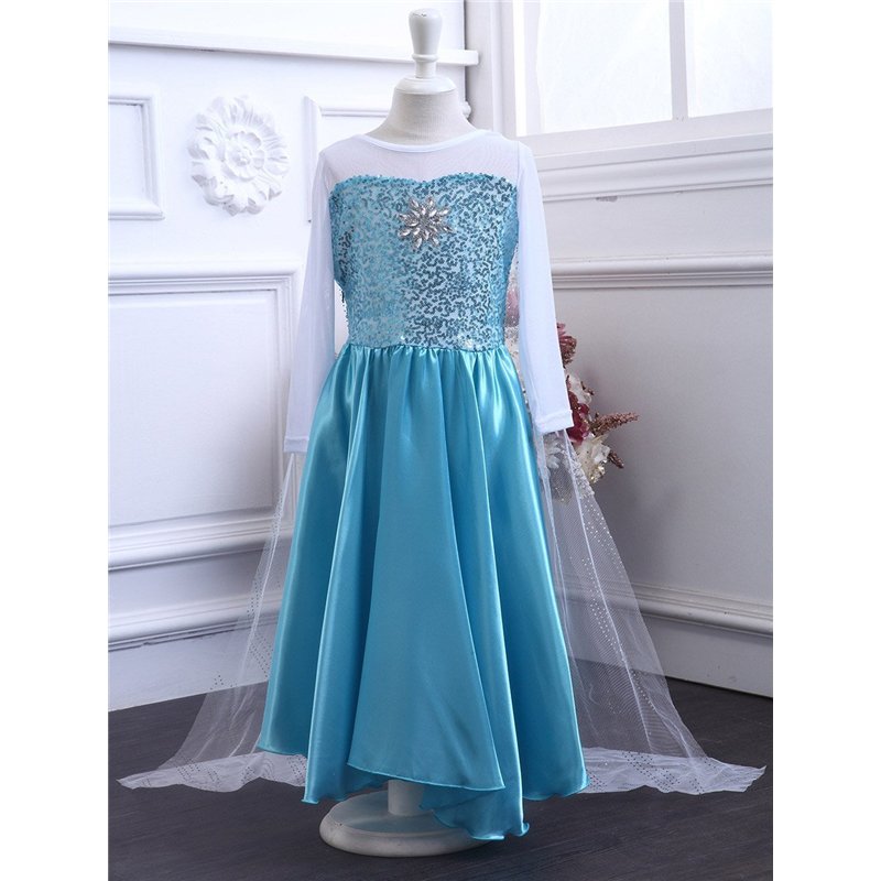 Image secondaire de NICE SPORT Robe Princesse Reine des Neiges Frozen - Costume Enfant Fille - Princesse Elsa - Déguisement Haute Qualité - Bleu (15