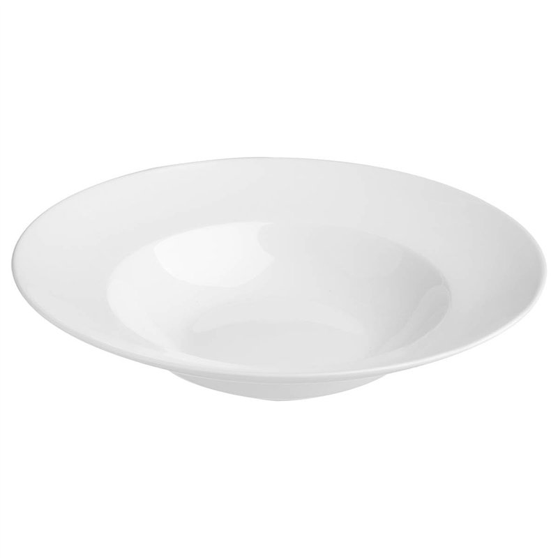 Image secondaire de Secret de gourmet - Lot de 6 grandes assiettes en céramique blanche pour pâtes - D 27 cm - Moderne, Simple - Blanc