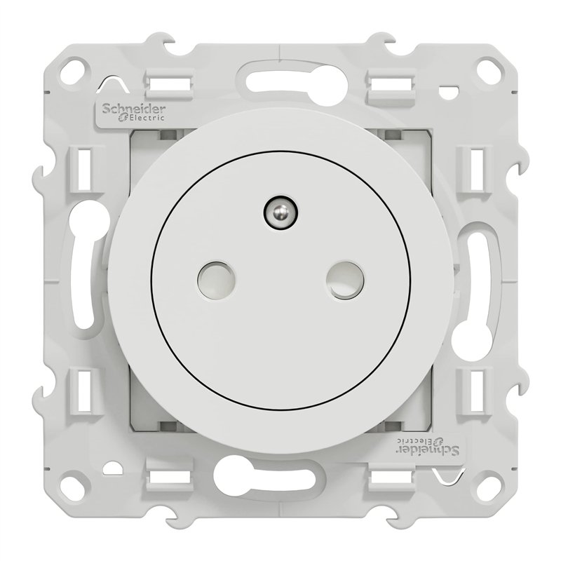 Image secondaire de Schneider Electric - Odace, Prise de courant 2P+T affleurante, 16 A, connexion rapide, Blanc Odace - prise de courant 2P+T affle
