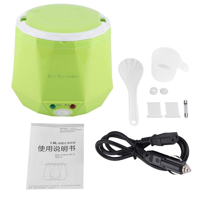 Mini Cuiseur de Riz, 24 V 140 W 1.6 L Cuiseur de Riz pour Voiture, Cuiseur de Riz électrique Portable Multifonctionnel, Cuiseur