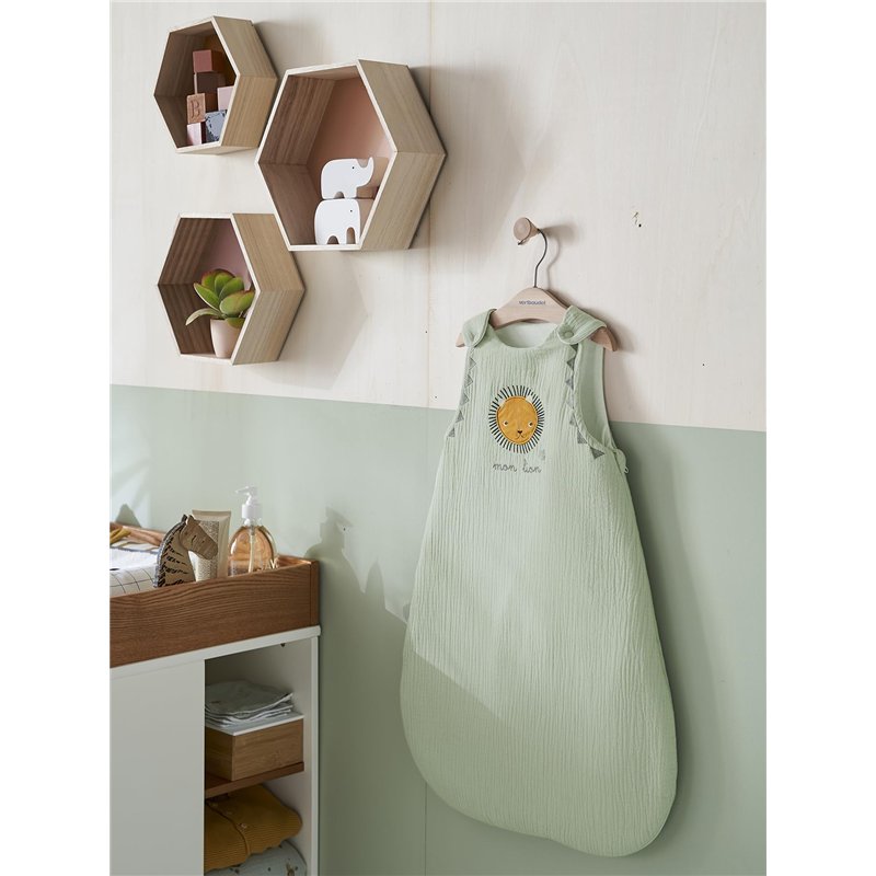 Image secondaire de VERTBAUDET Gigoteuse sans Manches en Gaze de Coton Mon Lion Oeko-Tex® Vert 6/18M