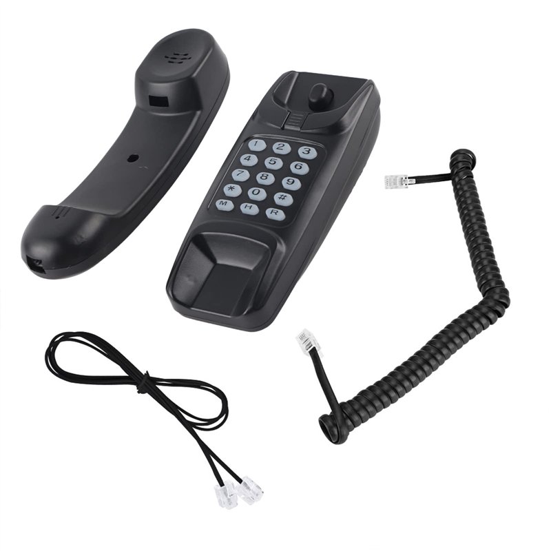 Téléphone, téléphone Fixe Mural avec Flash, Fonction de Rappel d'appel et de dernier numéro composé, Poste sans numéro d'identif