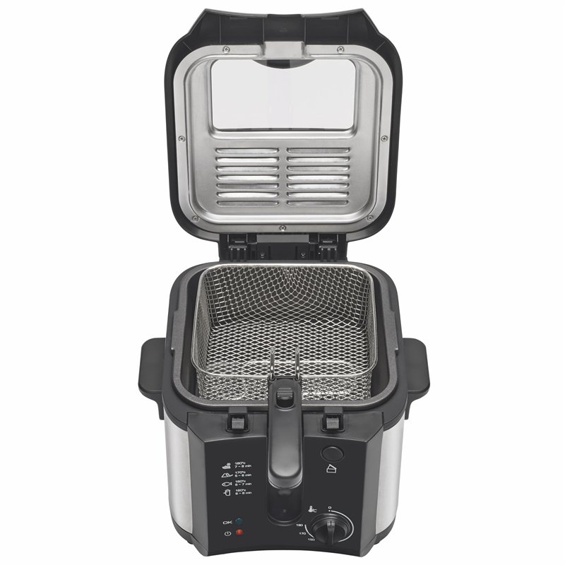 Brandt FRI30X – Friteuse classique 2,5L huile – Cuve et couvercle amovibles – Capacité 1 kg de frites – 1600W – Hublot de contrô