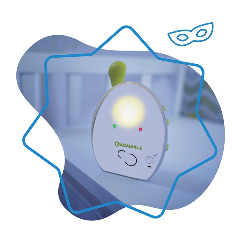 Image secondaire de Badabulle Babyphone Audio pour Bebe Baby Online 500m avec Veilleuse Vibreur et Adaptateurs