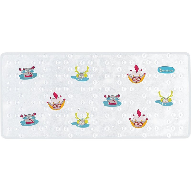 Badabulle B023008Tapis de bain extra long motif animaux de la montagne, multicolore