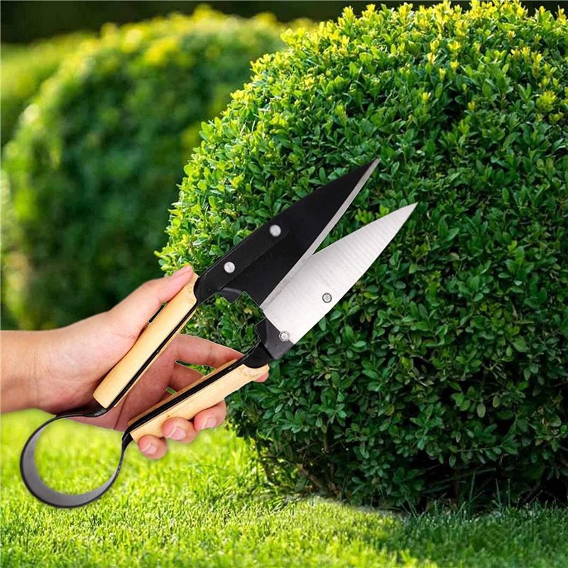 Image secondaire de FISHTEC Ciseaux Cisaille Topiaire Tradition - Avec Etui - 33 cm - Sécateur de Jardin en Acier Inox et Manche revêtement Bois - I