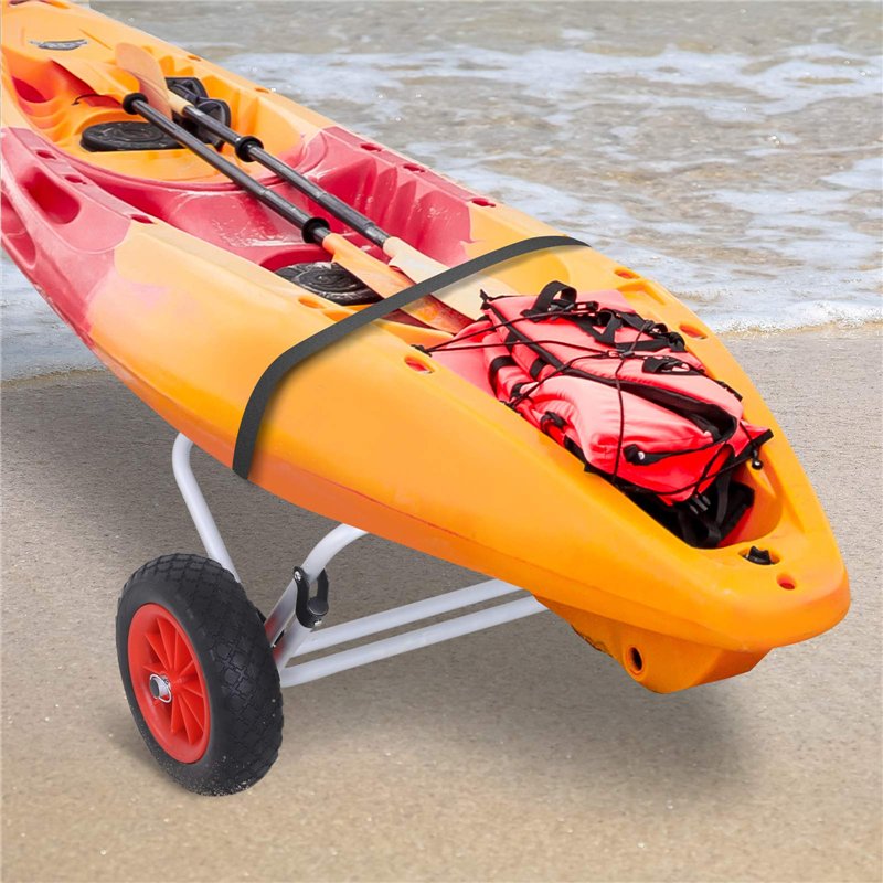Image secondaire de Outsunny Chariot sit on top kayak chariot de transport pliable pour bateaux canoë ou kayak charge max. 70 Kg alu. mousse antidér