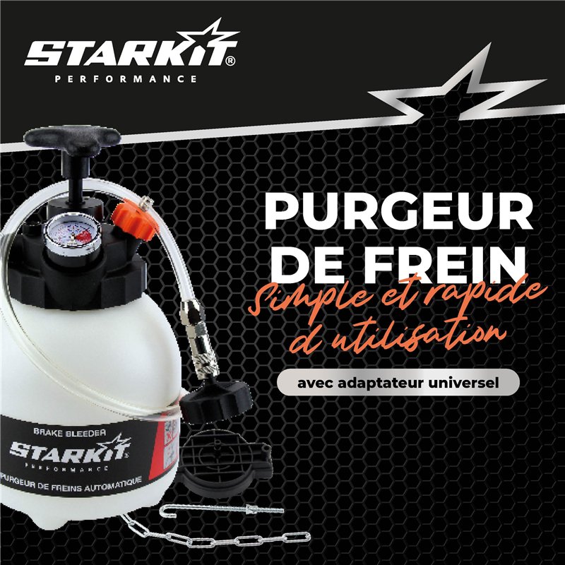 Image secondaire de Purgeur de Frein (3 litres) avec adaptateurs multimarques. Purgeur Liquide de Frein | Purgeur de Frein Voiture QUALITÉ Professionnelle