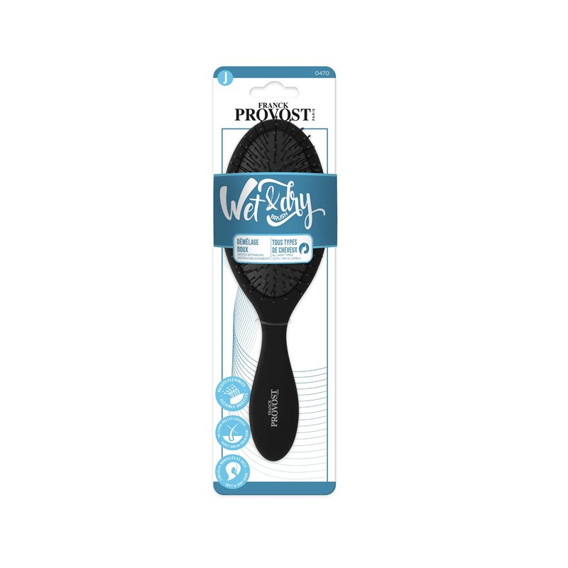 FRANCK PROVOST - Brosse à Cheveux Démêlante - Wet & Dry - Cheveux Humides & Secs - Couleur Aléatoire