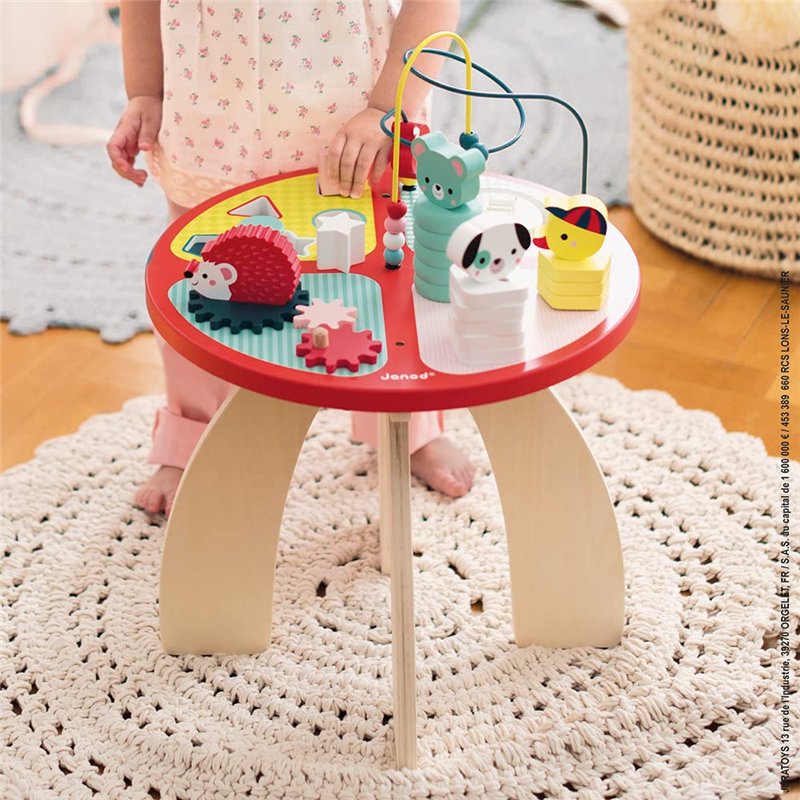Image secondaire de Janod - Table d'activités en Bois Baby Forest - Grand Jouet d'Éveil pour Encastrer, Empiler, Manipuler - Avec Labyrinthe, Boulie