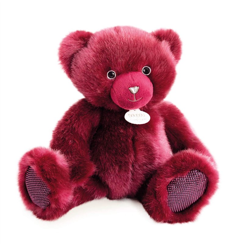 Doudou et Compagnie - Ours En Peluche Paillettes - 30 cm - Bois de Rose - Ours Collection - DC3568