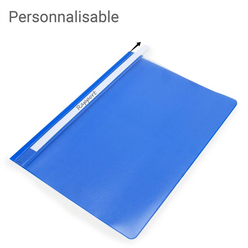 Image secondaire de Waytex 931340 Chemises à lamelles A4 Lot de 10 Chemises de Présentation en polypropylène Couverture transparente 5 Couleurs asso