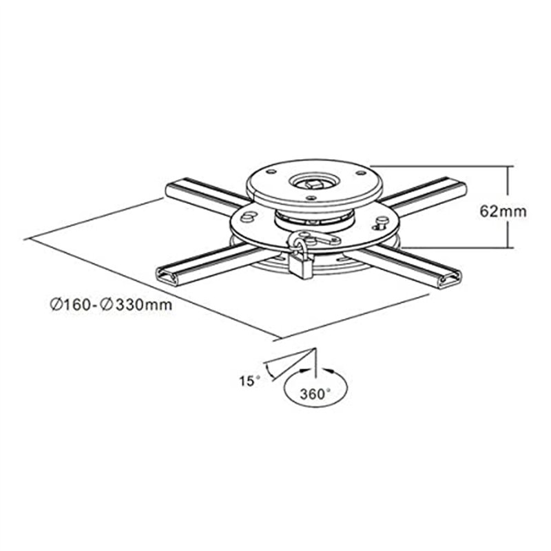 Image secondaire de KIMEX Support Plafond vidéoprojecteur Hauteur 6cm Diamètre 16-33cm