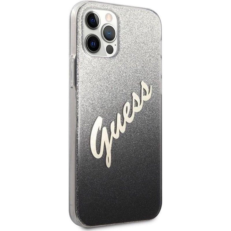 Image secondaire de Guess GUHCP12LPCUGLSBK Vintage Glitter Collection Coque pour iPhone 12 Pro Max, Noir