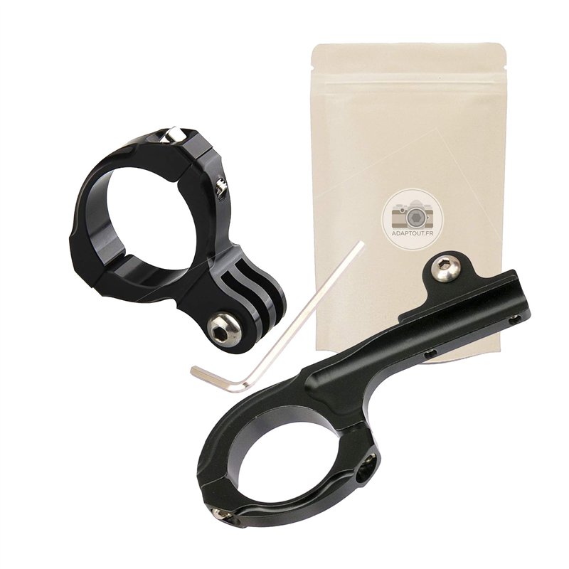 Adaptout X2 Support de Fixation pour GoPro sur Guidon ou Tige de Selle de Vélo, Moto, Scooter Compatible GoPro Hero 6 5 4 3+ 3 2