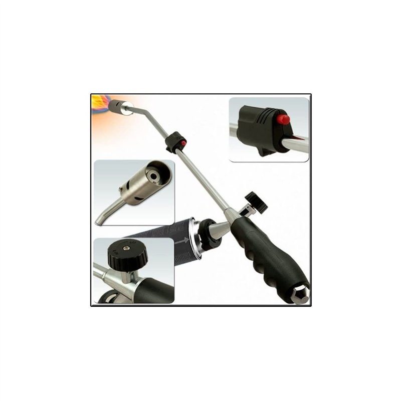 Image secondaire de Desherbeur thermique piezo Chalumeau gaz + 4 Recharges gaz KEMPER
