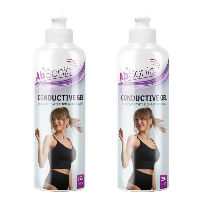 Absonic - Gel conducteur pour électrostimulation, Ceinture Abdominale, électrodes, TENS, EMS et Ultrasons - 2 x 250 ML