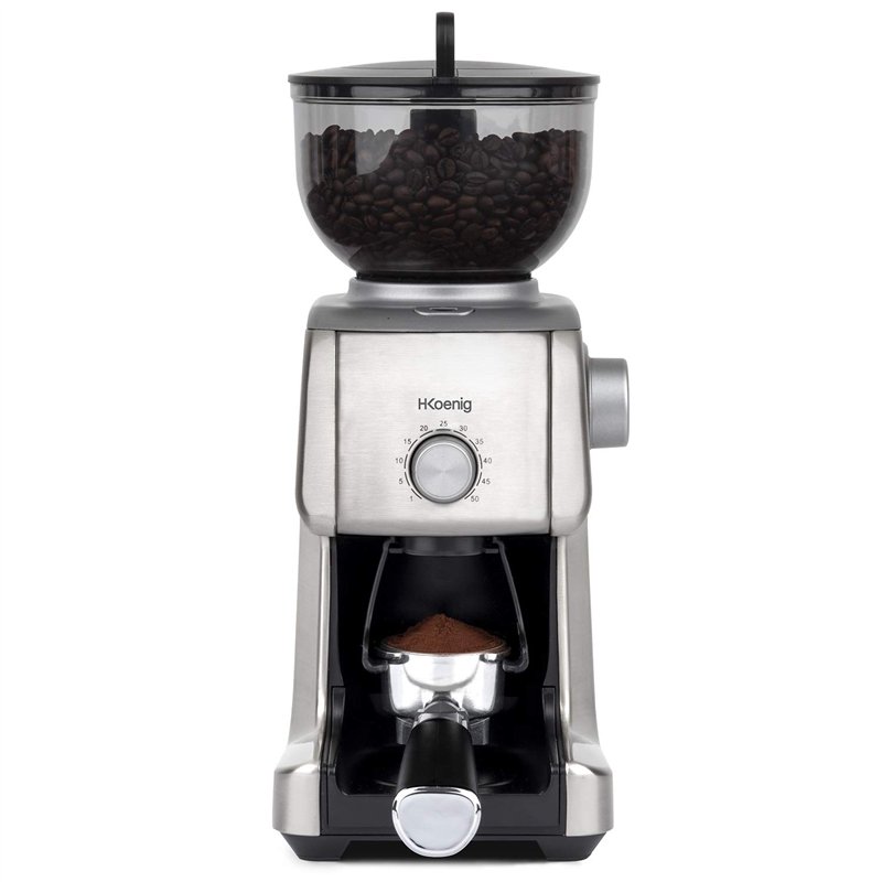 H.Koenig Moulin à Café Electrique GRD830, Broyeur Café Grain Professionnel, Grinder Pro, Meule Conique, 16 Tailles de Mouture, C