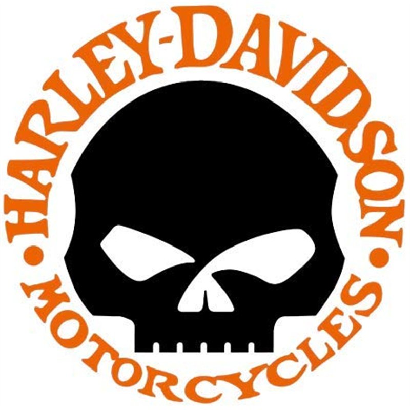 Stickers rétro réfléchissant pour Casque de Moto Harley Davidson Skull Orange