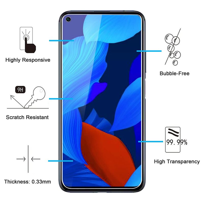 Image secondaire de NEW'C Lot de 2, Verre Trempé pour Huawei nova 5T, Film Protection écran efficace contre les Rayures - sans Bulles - Ultra Résist
