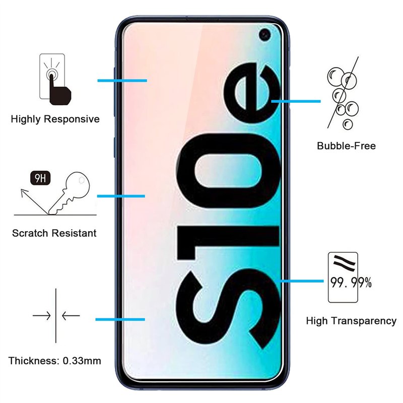 Image secondaire de NEW'C Lot de 2, Verre Trempé pour Samsung Galaxy S10e, Film Protection écran -sans Bulles d'air -Ultra Résistant (0,33mm HD Ultr