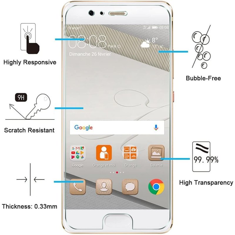Image secondaire de NEW'C Lot de 2, Verre Trempé pour Huawei P10