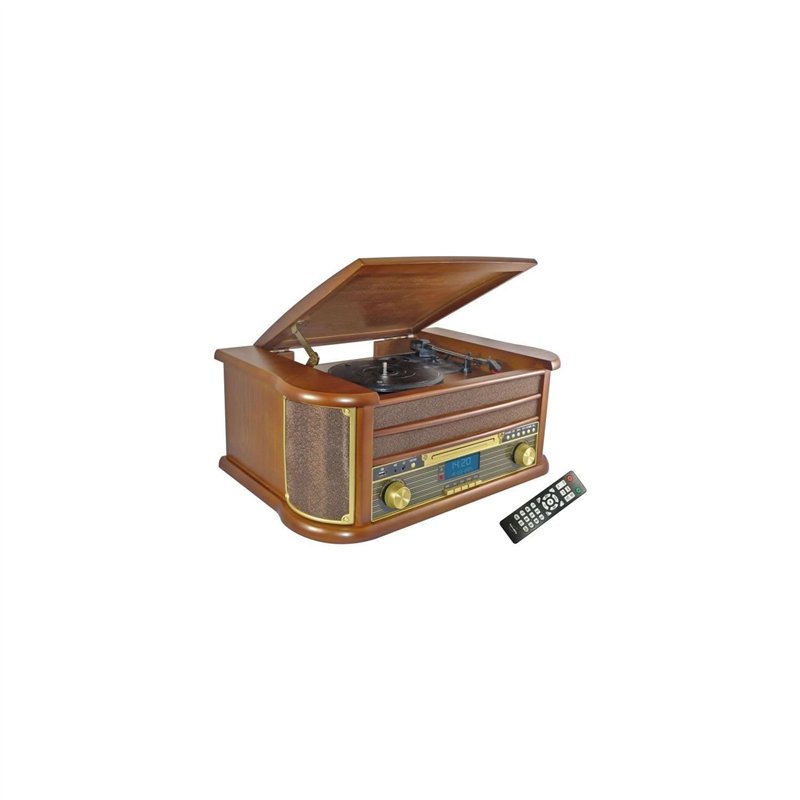 INOVALLEY RETRO29-E Chaîne Hifi vinyle style rétro Bluetooth - Lecteur CD/K7 Audio/FM/USB