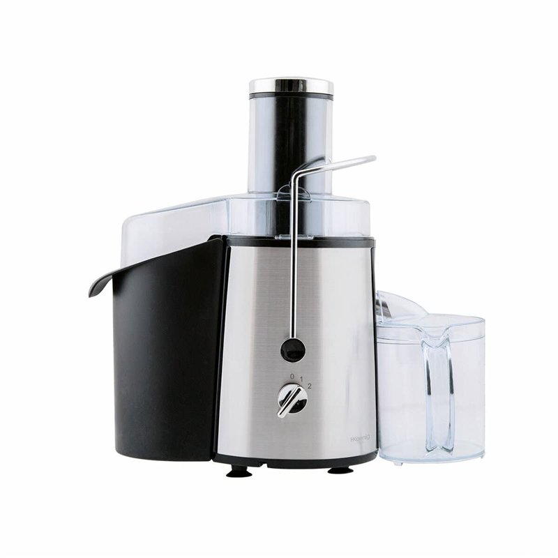 H.Koenig GS8 Centrifugeuse Extracteur de Jus de Fruits et Légumes 1L Inox, Sans BPA, Bec Verseur Extra-Large bouche, Puissante 7