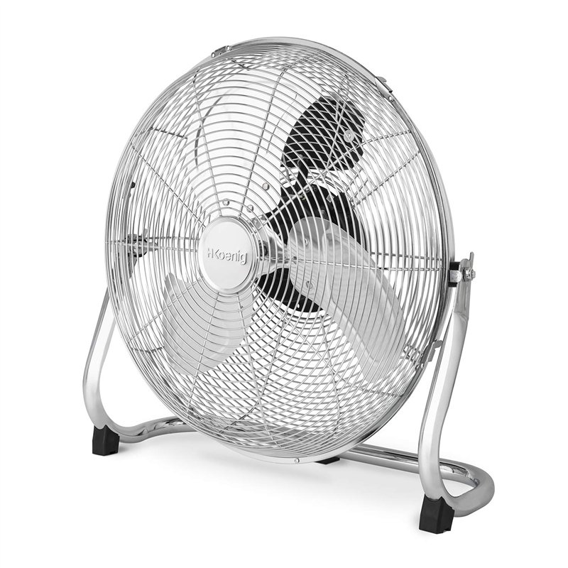 Image secondaire de Ventilateur de sol H.Koenig JOE30 Silencieux, Design métal chromé, 40 cm, Haute vitesse, Résistant, 3 vitesses de ventilation, T
