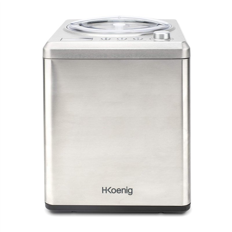 H.Koenig Sorbetière Turbine à Glace Professionnelle HF340, Machine à Glace Electrique 2L, 180 W, Réfrigérante & Maintien du Froid