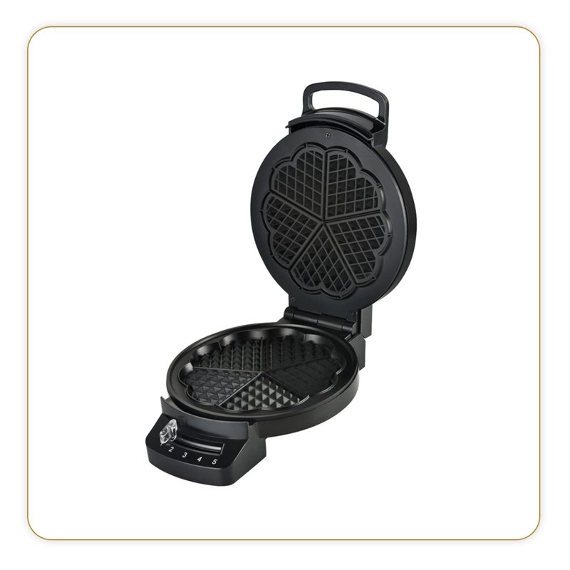 Little Balance 8382 Speed Gaufres Cœur 1200 - Gaufrier Electrique - 5 Gaufres Cœur en 1 Seule Cuisson - Plaques Anti-Adhésives -