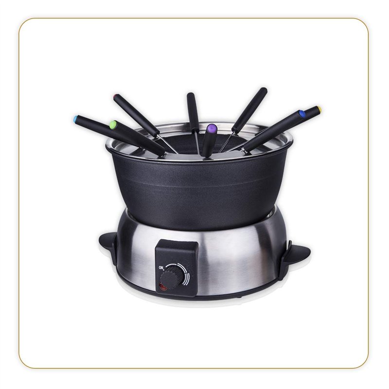 LITTLE BALANCE 8386 Gourmet 8 Appareil à Fondue, INOX brossé Premium