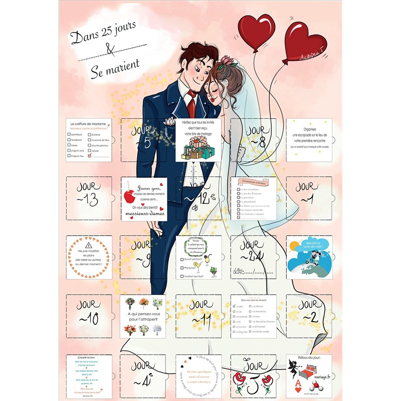 Image secondaire de ChaussureMe Calendrier Compte à Rebours Avant Le Mariage 25 Jours Cadeaux