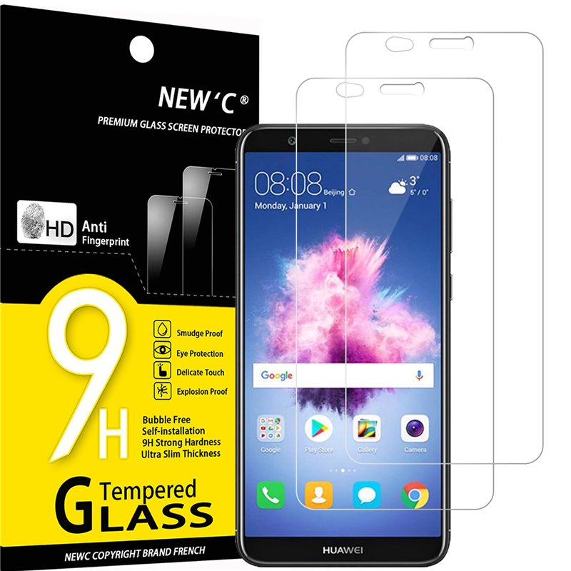 NEW'C Lot de 2, Verre Trempé pour Huawei P Smart, Film Protection écran sans Bulles d'air Ultra Résistant (0,33mm HD Ultra Trans